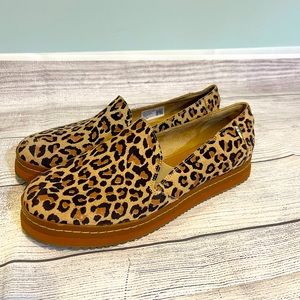 TOMS Desert Tan Leopard Print Suede Women's Palma Wrap Slip-Ons